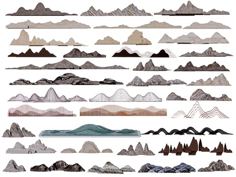  假山 片石 雪浪石 条石3d模型 