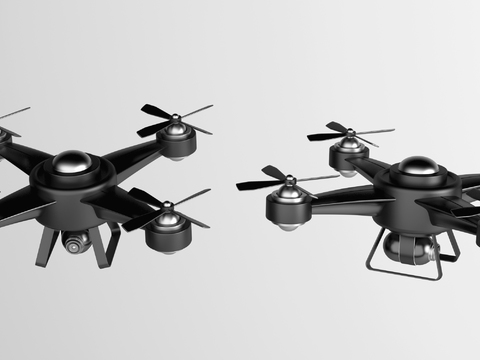  现代摄影无人机3d模型 