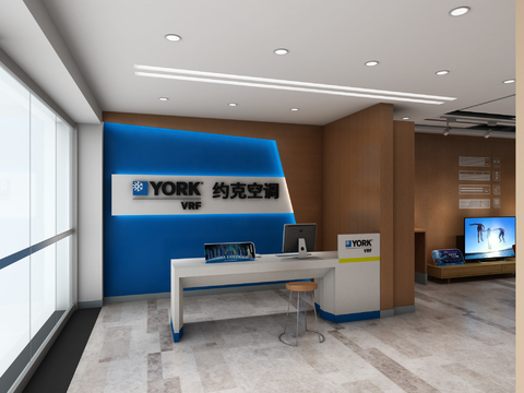  现代约克空调专卖店3d模型 