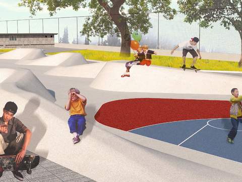  公园儿童攀爬区 小型篮球框psd 