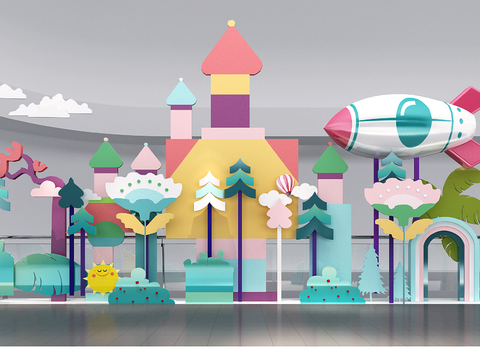  现代商场儿童游场3d模型 