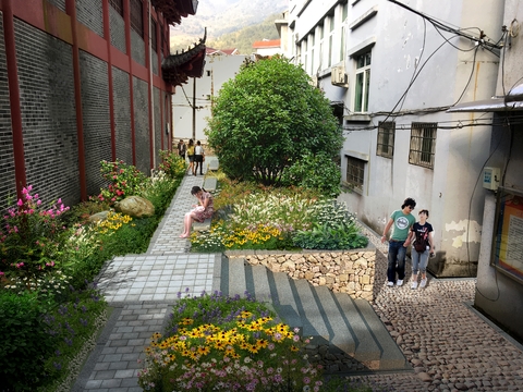  现代道路桥梁绿植造景psd 