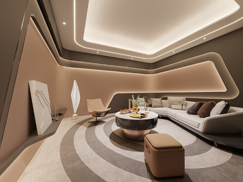  现代公司接待室3d模型 