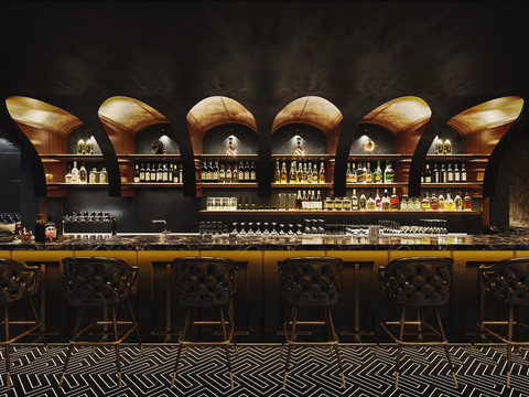  现代威士忌音乐酒吧3d模型 