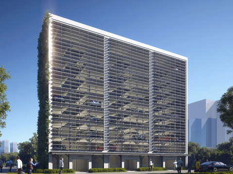  停车库 停车场3d模型 