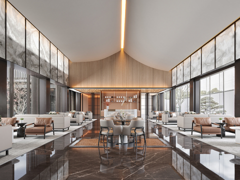  葛亚曦设计 现代售楼处洽谈区3d模型 