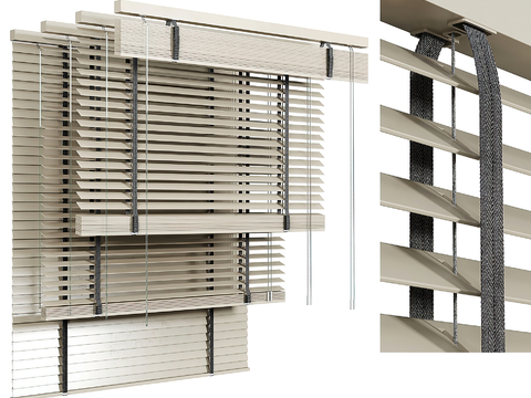 百叶帘 竹帘 卷帘3d模型