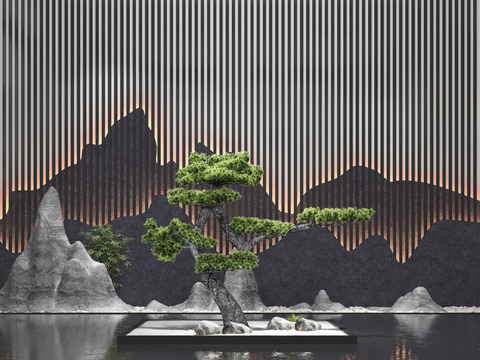  新中式景观园艺小品3d模型 