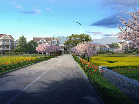  现代道路桥梁景观psd 