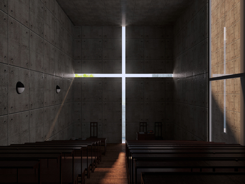  现代光之教堂3d模型 