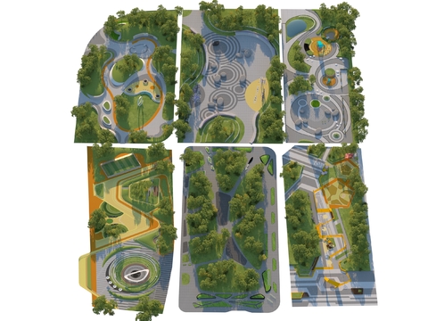  口袋公园 景观公园3d模型 