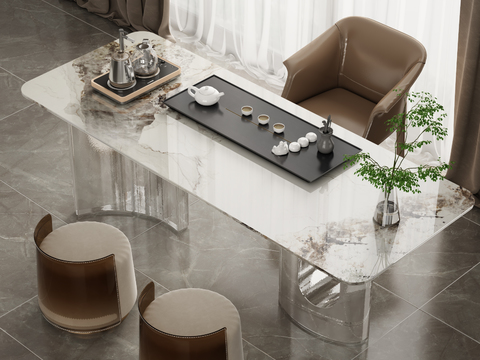 现代茶桌 茶台3d模型