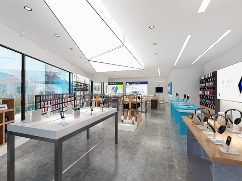  现代手机专卖店3d模型 