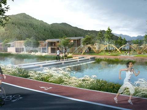  现代公园景观psd 