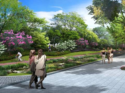  现代公园景观psd 