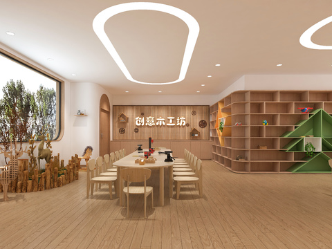  手工教室 木工室3d模型 