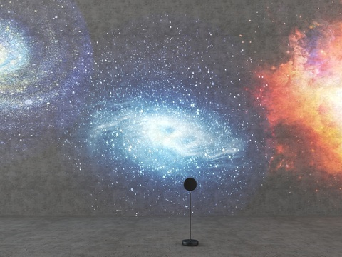  宇宙星系投影灯3d模型下载 家居卧室星空灯 科技感动态氛围灯 