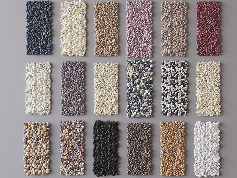  鹅卵石 小石子 五花石 碎石子3d模型 