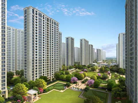  住宅中庭鸟瞰psd 