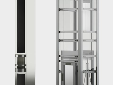  现代升降电梯3d模型 
