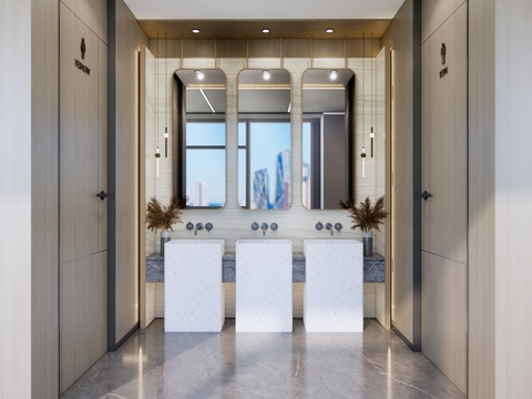  公共卫生间 公厕3d模型 