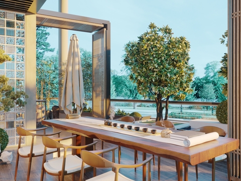  露台 阳台 阳光房3d模型 