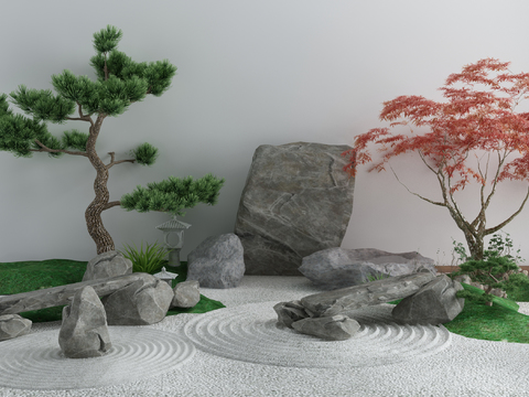  新中式园林景观小品3d模型 