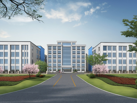  办公楼 建筑外观PSD 