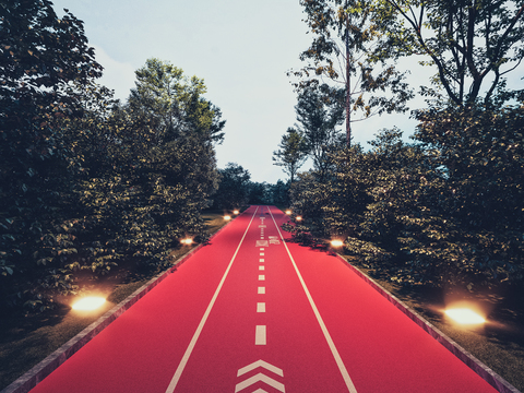  森林公园人行道 绿道3d模型 