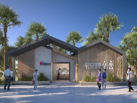  公厕 公共卫生间3d模型 