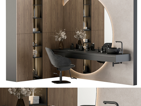  美发用品 理发椅3d模型 