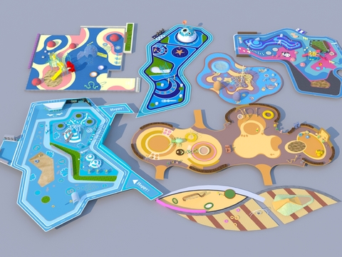  儿童运动场地 游乐设备3d模型 