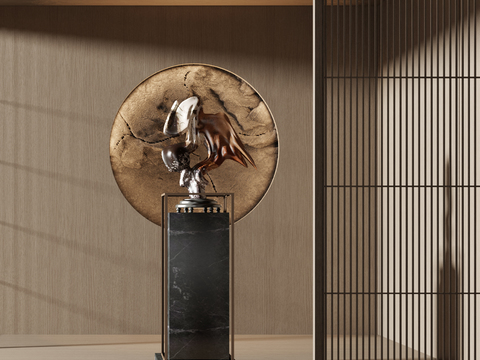  新中式雕塑 抽象饰品 摆件3d模型 