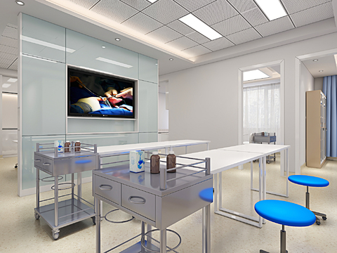  现代医院病房3d模型 