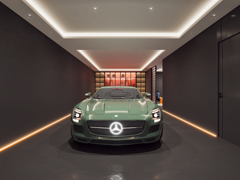  现代车库3d模型 