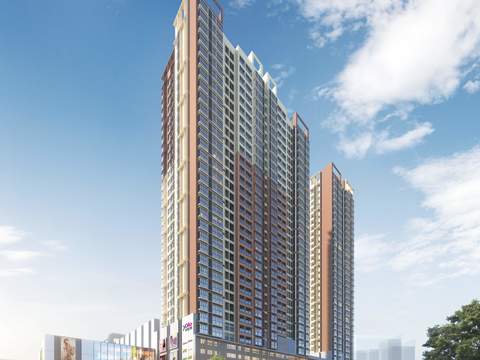  现代建筑外观园林景观psd 