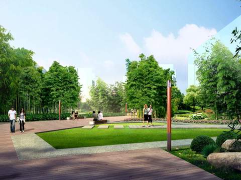  现代公园园林景观psd 