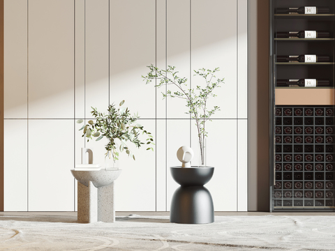 现代边几圆几3d模型