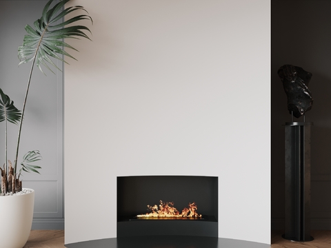 嵌入式壁炉 火焰3d模型