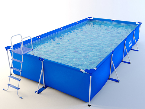  庭院泳池 折叠泳池3d模型 