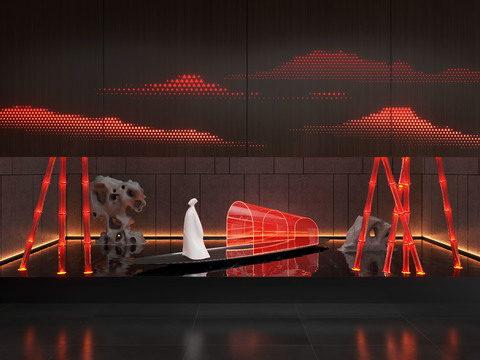  景观小品 船只雕塑 竹子 太湖石3d模型 