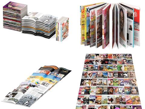  现代报纸杂志书籍3d模型 