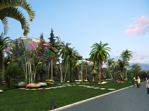  现代城市公园3d模型 