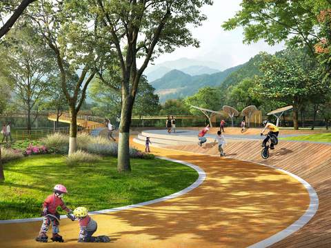  现代亲子公园景观psd 