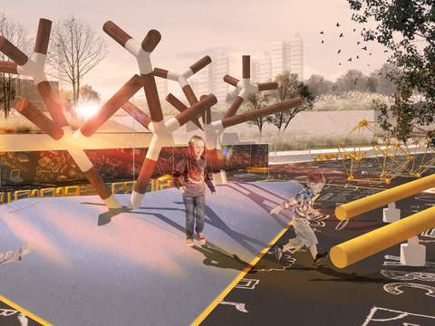  现代儿童公园游玩psd 