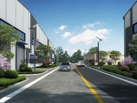  工厂道路桥梁psd 