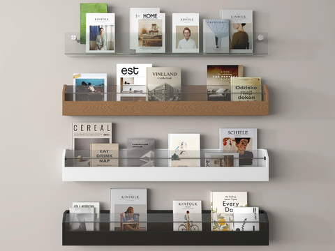  书本 书籍 杂志 报刊 壁柜书架3d模型 