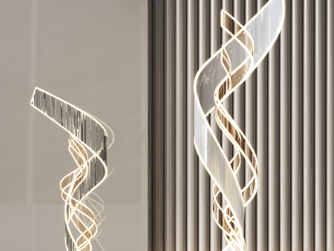  现代艺术抽象玻璃雕塑摆件3d模型 