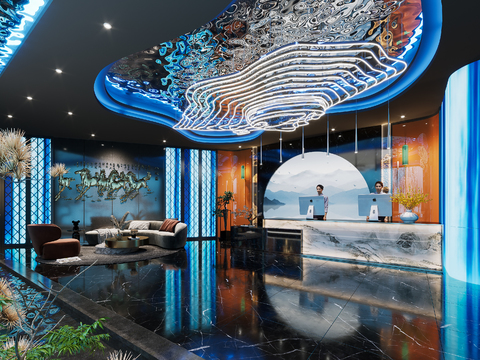 足浴会所 洗浴中心 沐足3d模型 