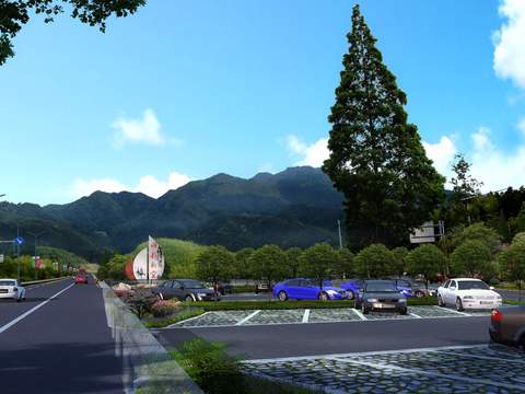  现代公园停车场psd 